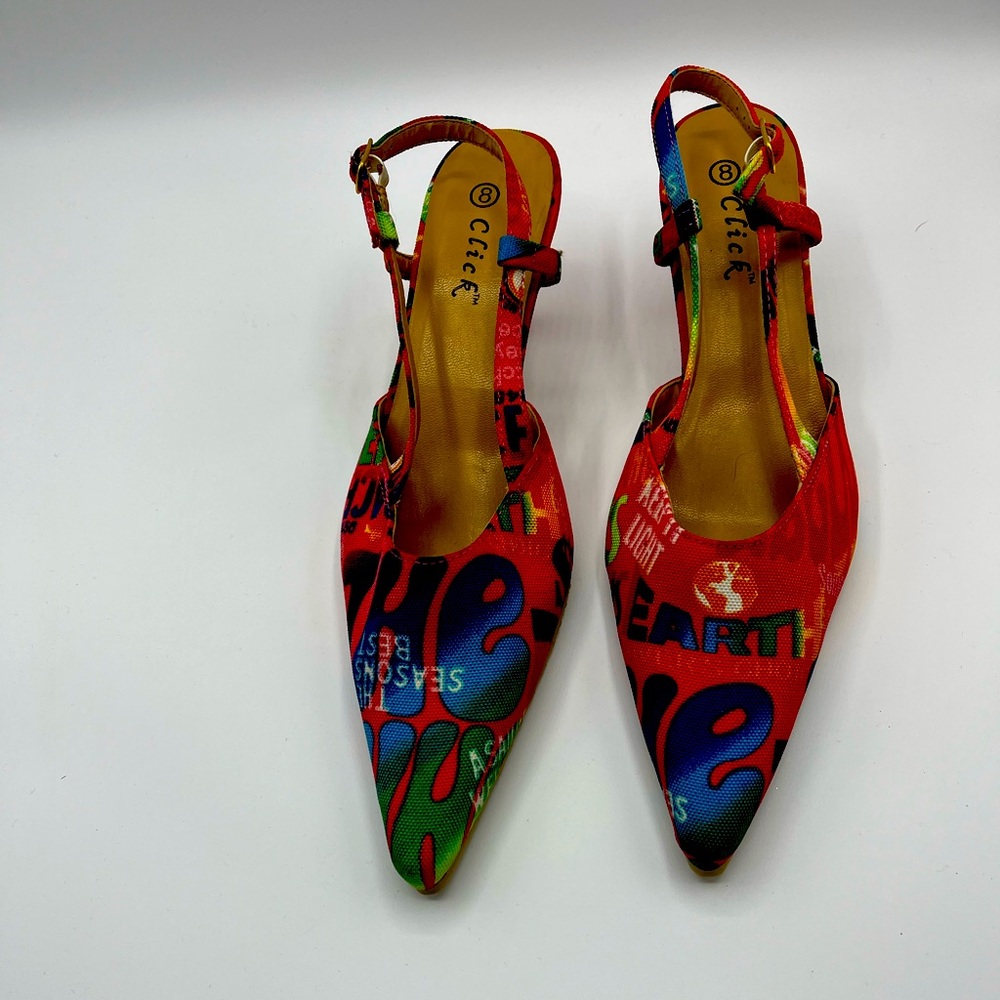 Click multi colored heel